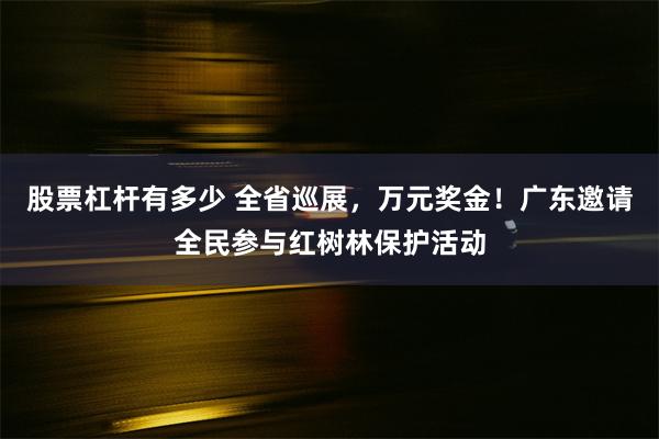 股票杠杆有多少 全省巡展，万元奖金！广东邀请全民参与红树林保护活动