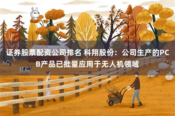 证券股票配资公司排名 科翔股份：公司生产的PCB产品已批量应用于无人机领域
