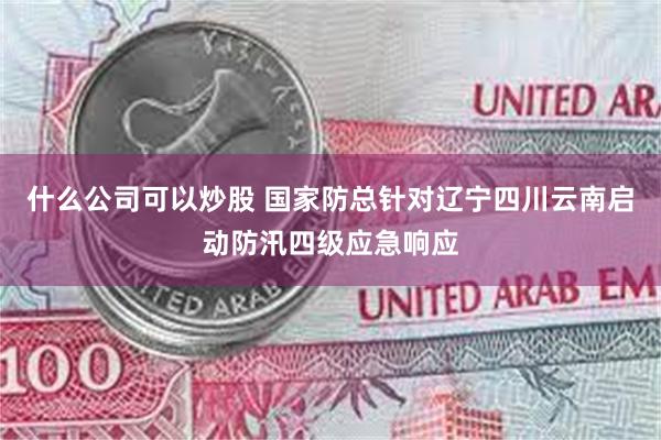 什么公司可以炒股 国家防总针对辽宁四川云南启动防汛四级应急响应
